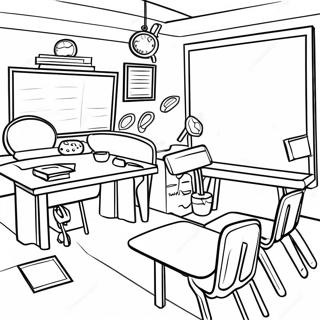 Page à colorier Amusante de Salle de Classe | Page de coloriage Activités Élémentaires