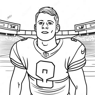 Page à colorier de Joe Burrow | Page de coloriage Joe Burrow