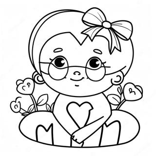 Page à colorier J'aime Nana | Page de coloriage J'aime Nana