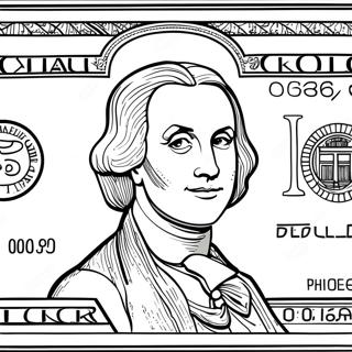 Page à colorier Billet de Dollar | Page de coloriage Billet de Dollar