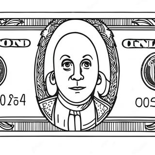 Page à colorier de billet de dollar amusant | Page de coloriage Billet de Dollar