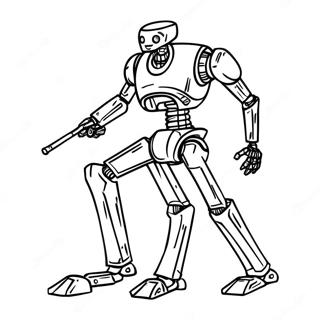 Page à colorier de droïde de bataille | Page de coloriage Droid de Combat