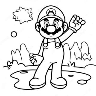 Page à colorier de Mario Golf | Page de coloriage Mario Golf