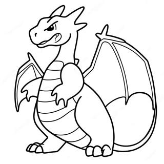 Page à colorier de Charizard Gigantamax enflammé | Page de coloriage Gigantamax Charizard