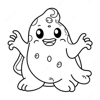 Page à colorier du mignon fantôme Slimer | Page de coloriage Slimer