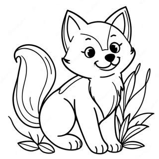Page à colorier de renard mignon | Page de coloriage Renard Mignon