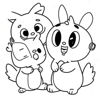 Page à colorier de personnages mignons de Pikwik Pack | Page de coloriage Pikwik Pack