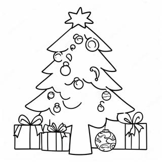 Page à colorier Facile de Sapin de Noël | Page de coloriage Noël Facile