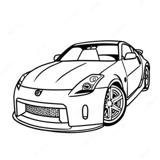 Page à colorier de la voiture de sport Nissan 350z | Page de coloriage 350z
