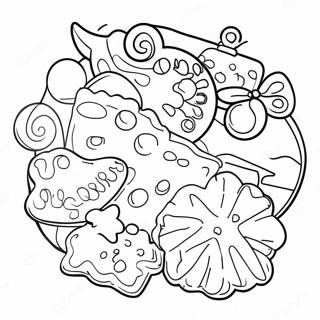 Page à colorier de biscuits de Noël | Page de coloriage Biscuits de Noël