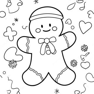 Page à colorier de bonhomme en pain d'épice festif | Page de coloriage Biscuits de Noël