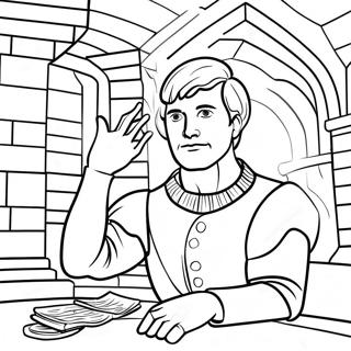 Hamlet tragique dans le château - Page à colorier | Page de coloriage Hamlet