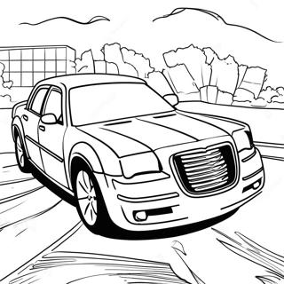 Page à colorier de Chrysler 300 voiture de luxe | Page de coloriage Chrysler 300