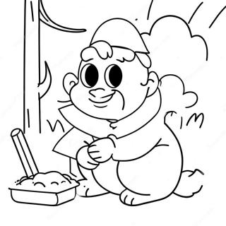Page à colorier de la cachette colorée de l'Afikoman | Page de coloriage Pessah