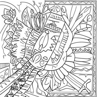 Page à colorier de motifs amérindiens colorés du sud-ouest | Page de coloriage Sud-Ouest