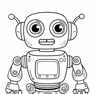 Page à colorier de robot geek | Page de coloriage Nerdy