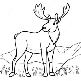 Page à colorier d'un élan | Page de coloriage Élan