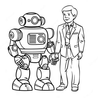 Page à colorier Ron et son robot | Page de coloriage Ron's Gone Wrong