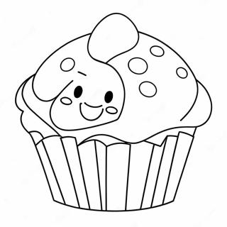 Page à colorier de Bluey Muffin heureux | Page de coloriage Muffin Bluey
