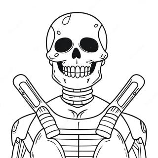 Page à colorier Skull Trooper | Page de coloriage Trooper Crâne
