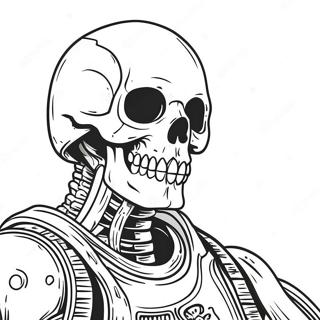 Page à colorier de Cool Skull Trooper en action | Page de coloriage Trooper Crâne