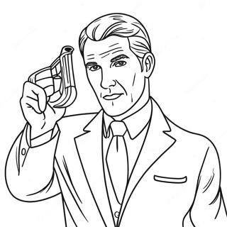 Page à colorier d'agent secret | Page de coloriage Agent Secret