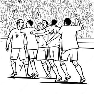 Page à colorier des joueurs du Bayern Munich en action | Page de coloriage Bayern Munich