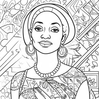 Page à colorier Faith Ringgold | Page de coloriage Faith Ringgold