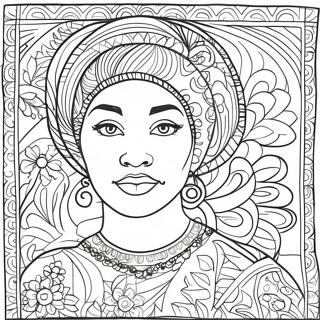 Page à colorier Quilt Coloré de Faith Ringgold | Page de coloriage Faith Ringgold