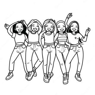 Page à Colorier des Membres d'Itzy Dansant | Page de coloriage Itzy