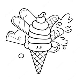 Page à Colorier un Cornet de Glace | Page de coloriage Crème Glacée