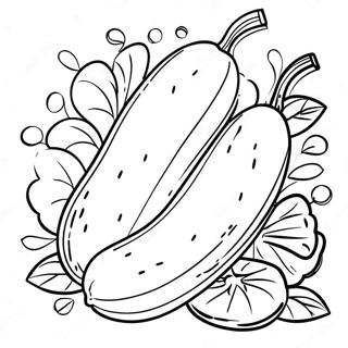 Page à colorier de concombre | Page de coloriage Concombre