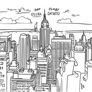 Page à colorier Skyline de New York | Page de coloriage New York