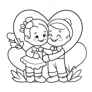 Page à colorier de carte vintage charmante pour la Saint-Valentin | Page de coloriage Valentin Vintage
