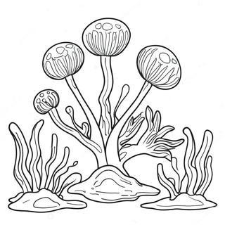 Page à colorier d'algues | Page de coloriage Algues