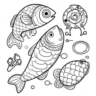 Page à colorier d'appâts de pêche | Page de coloriage Appât de pêche