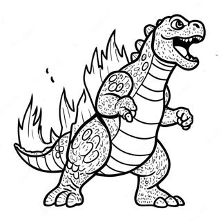 Page à colorier Godzilla Rugissant | Page de coloriage Godzilla
