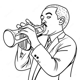 Page à colorier Joueur de Trompette Jazz | Page de coloriage Trompette