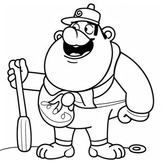 Page à colorier de l'oncle grand-père drôle | Page de coloriage Oncle Papy