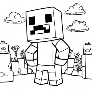 Page à colorier Piglin Minecraft | Page de coloriage Minecraft Piglin