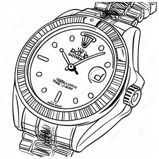 Page à colorier Montre de Luxe Rolex | Page de coloriage Rolex