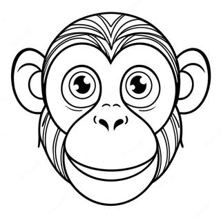 Page à colorier de visage de singe | Page de coloriage Visage de Singe