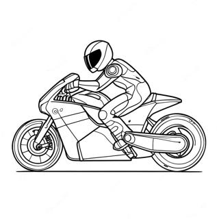 Page à colorier de course de Tron Light Cycle | Page de coloriage Tron