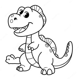Page à colorier Dinosaure Chomper Amical | Page de coloriage Mangeur