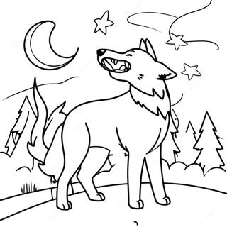 Page à colorier de Loona hurlant à la lune | Page de coloriage Loona Helluva Boss