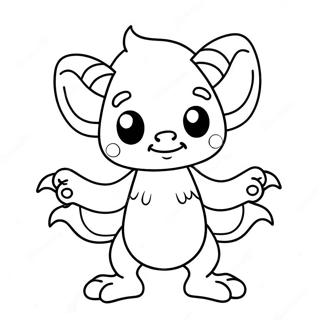 Page à colorier de démon de dessin animé mignon | Page de coloriage Démon