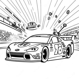 Page à colorier de la voiture de course de Kyle Busch | Page de coloriage Kyle Busch