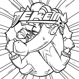 Page à colorier du logo Tekken | Page de coloriage Tekken