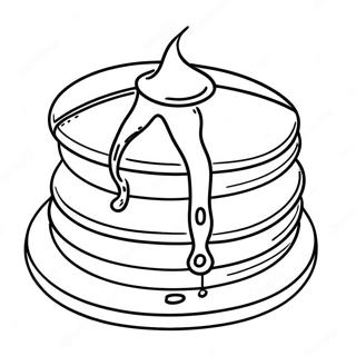 Page à colorier de pile de crêpes | Page de coloriage Crêpe