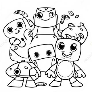 Page à colorier de personnages Mixels colorés | Page de coloriage Mixels